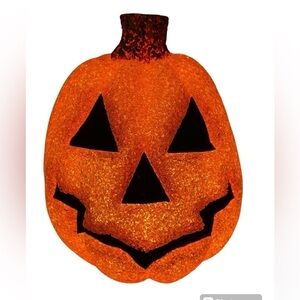 Vintage Halloween  Light Up Pumpkin Jack O Lantern Melted Plastic Popcorn